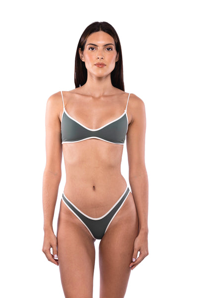 Braulio Top - Olive & Cream