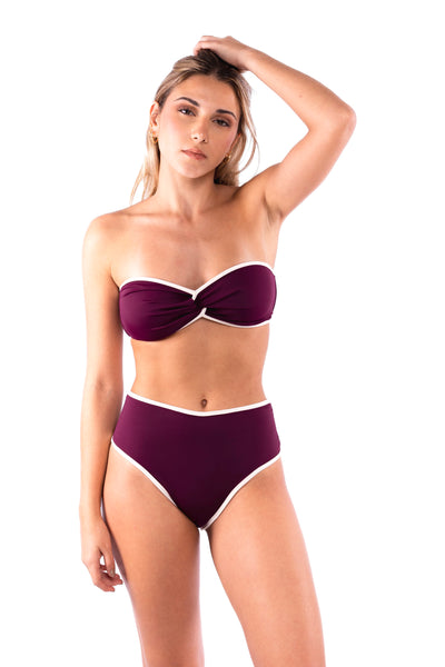 Valentino Top - Plum & Cream